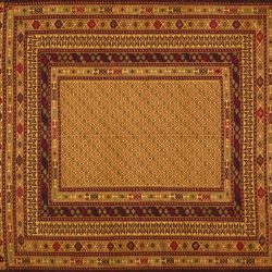 Somakh rectangular 4' 5" by 6' 0" rug with geometric pattern from Afghanistan