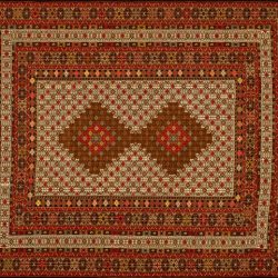Balouch rectangular 4' 3" by 6' 8" rug with geometric pattern from Afghanistan
