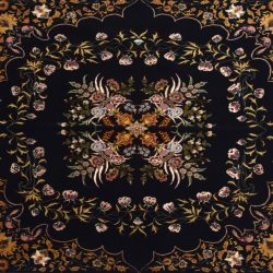Tabriz square 4' 11" by 5' 0" rug with floral pattern from Persia-Iran - Wool & Silk