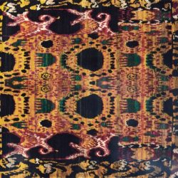 Transitional rectangular 8' 0" by 10' 1" rug with contemporary pattern from India - Black & Yellow